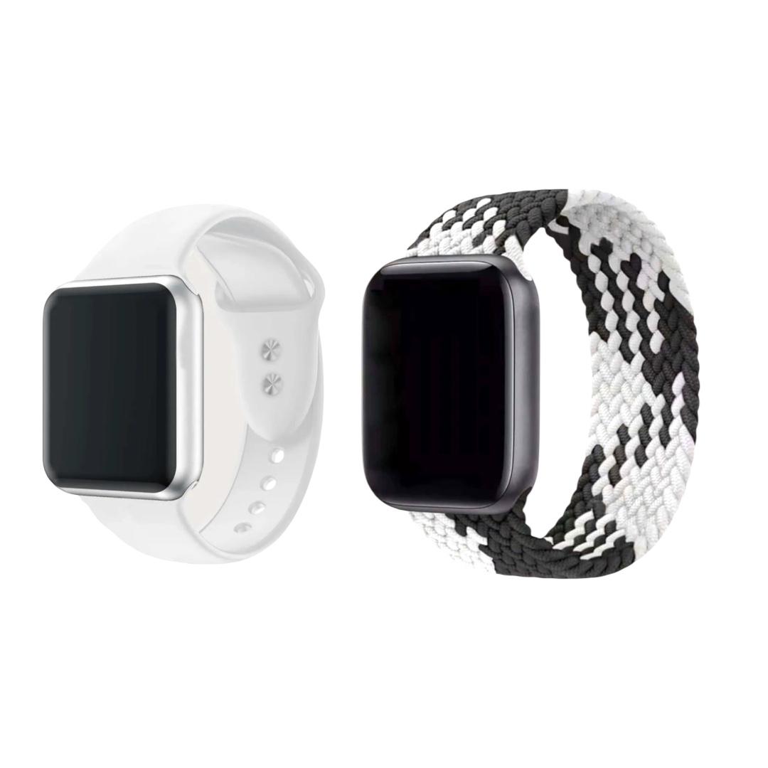 Combo 2 Correas Tipo Sport Compatible Apple Watch 42/44/45mm