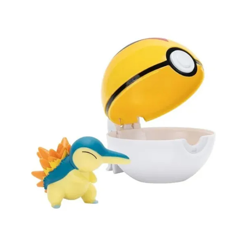 Pokémon Clip 'N' Go Cyndaquil Avec Level Ball W20 - Figurine Et Accessoire Officiel Jazwares