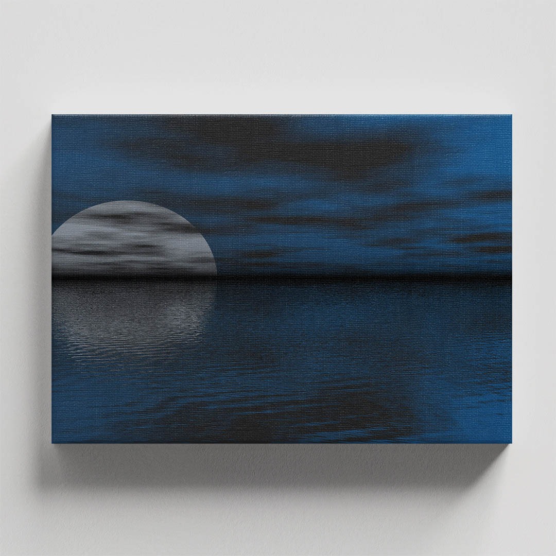 Cuadro Decorativo Luna Brillante en el Mar #25 60 X 40