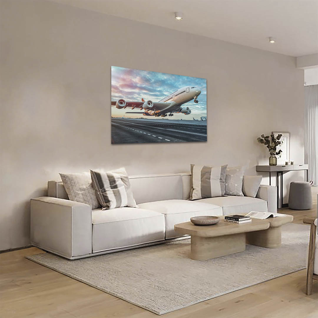 Cuadro Decorativo Avión cuatro turbinas despegando #27 90 X 60