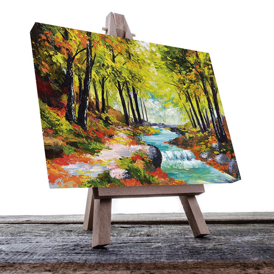 Cuadro Decorativo de Bosque con Colores Cálidos Estilo Oleo #07 60 X 40