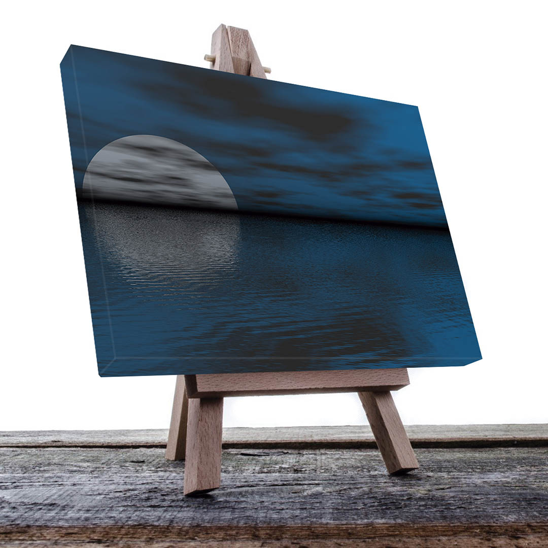 Cuadro Decorativo Luna Brillante en el Mar #25 60 X 40