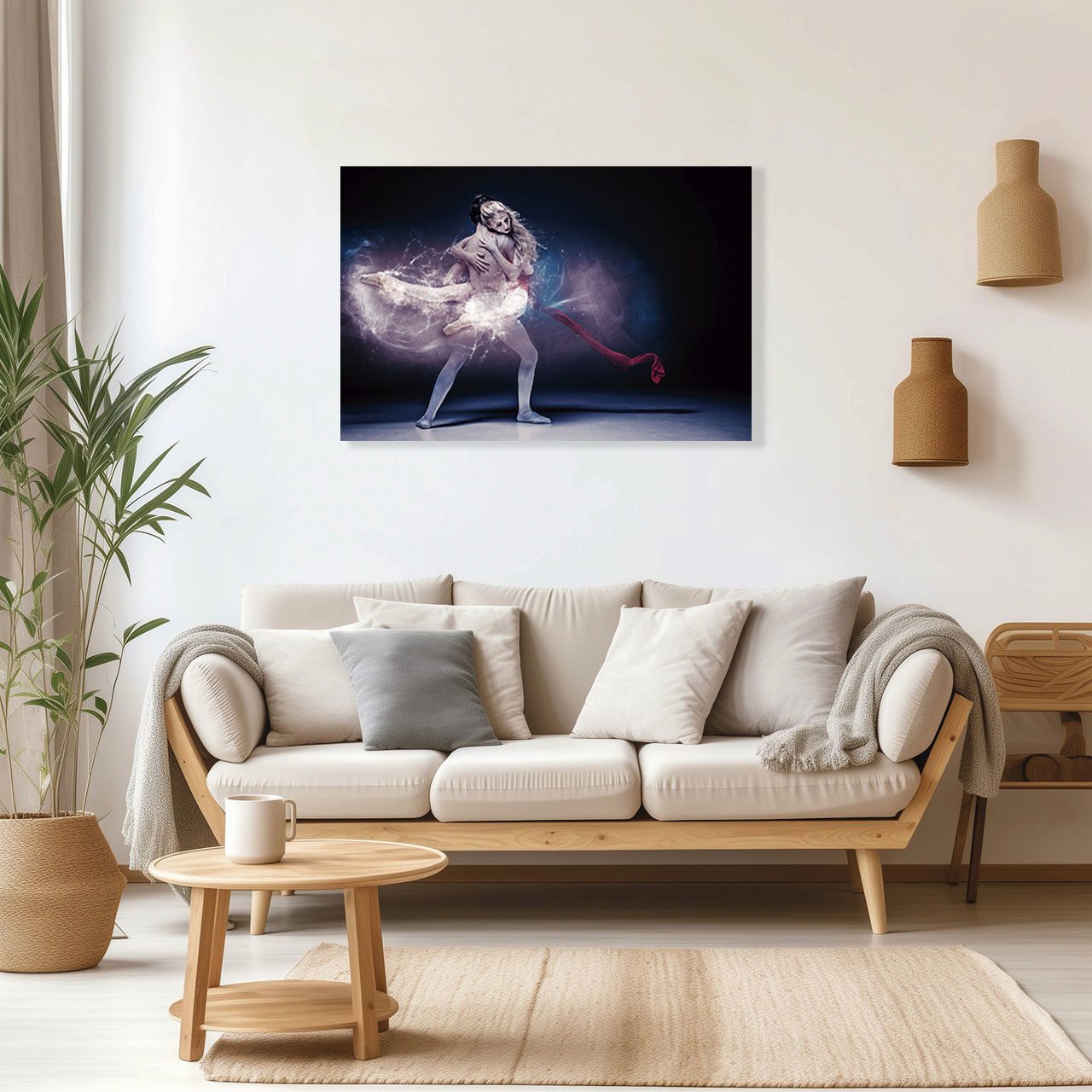 Cuadro Decorativo Bailarina Ballet tonos azules 90 X 60