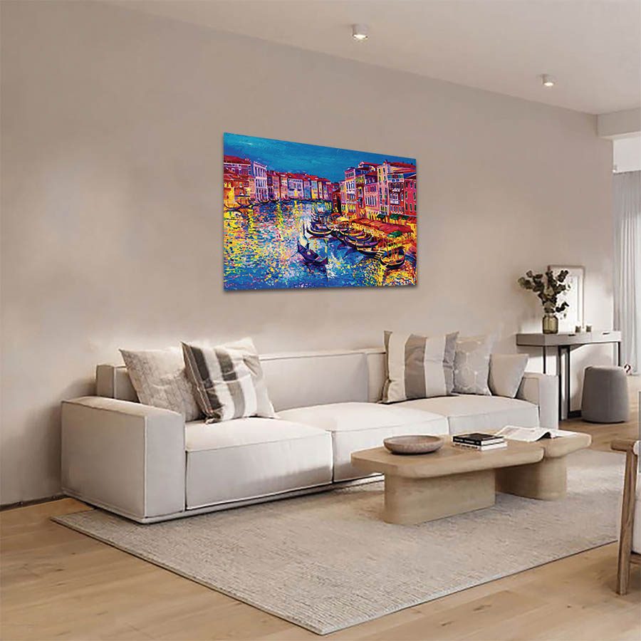 Cuadro Decorativo de Venecia Italia Estilo Oleo #05 60 X 40