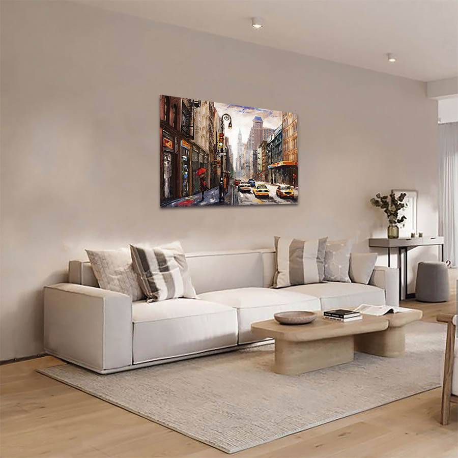 Cuadro Decorativo de New York Estilo Oleo #02 60 X 40