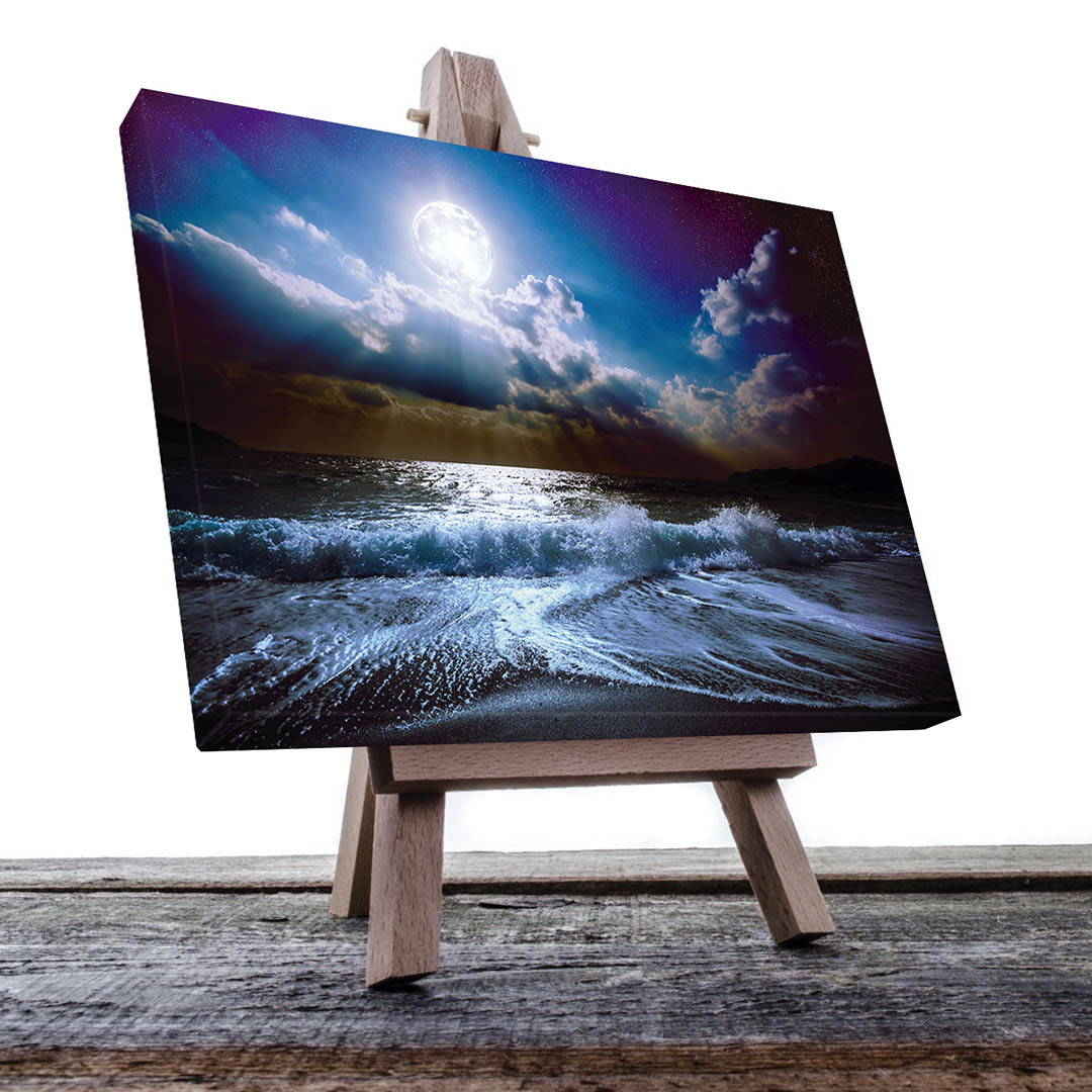 Cuadro Decorativo Luna Brillante en el Mar #3 60 X 40