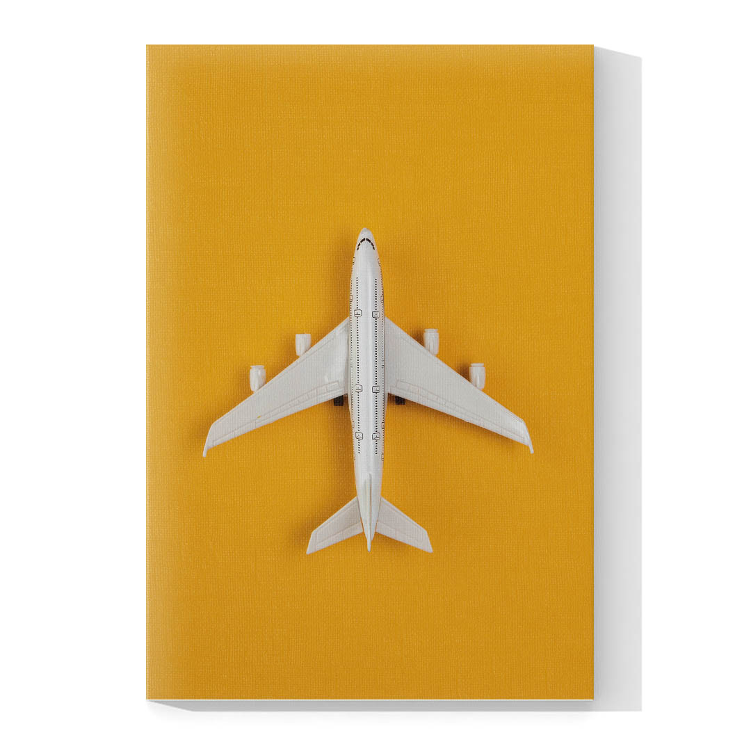 Cuadro Decorativo Avión fondo Amarillo #2 90 X 60