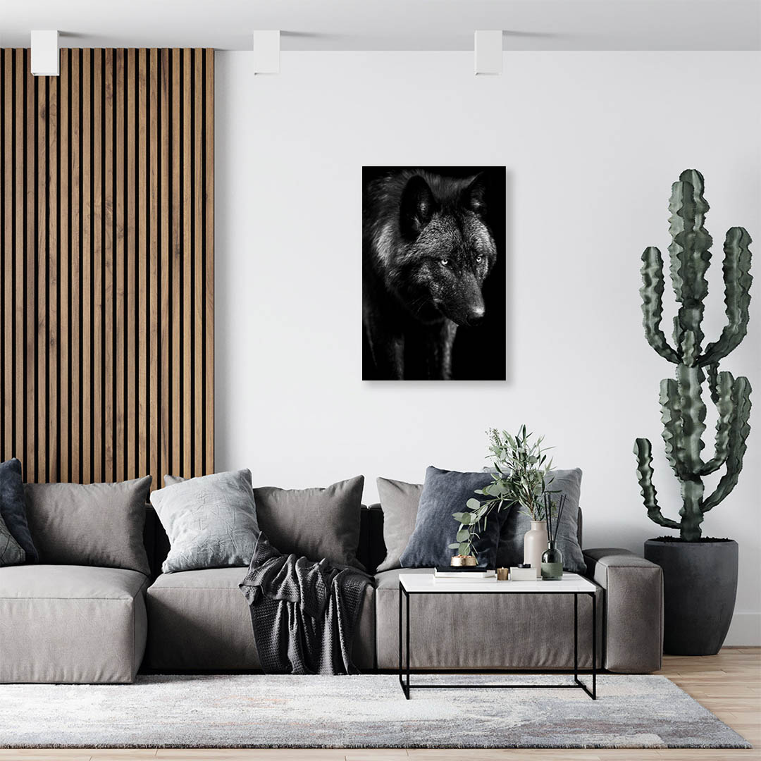 Cuadro Decorativo Lobo Negro #05 60 X 40