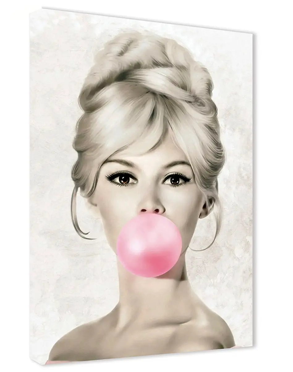 Cuadro Decorativo Brigitte Bardot con chicle 40 X 60