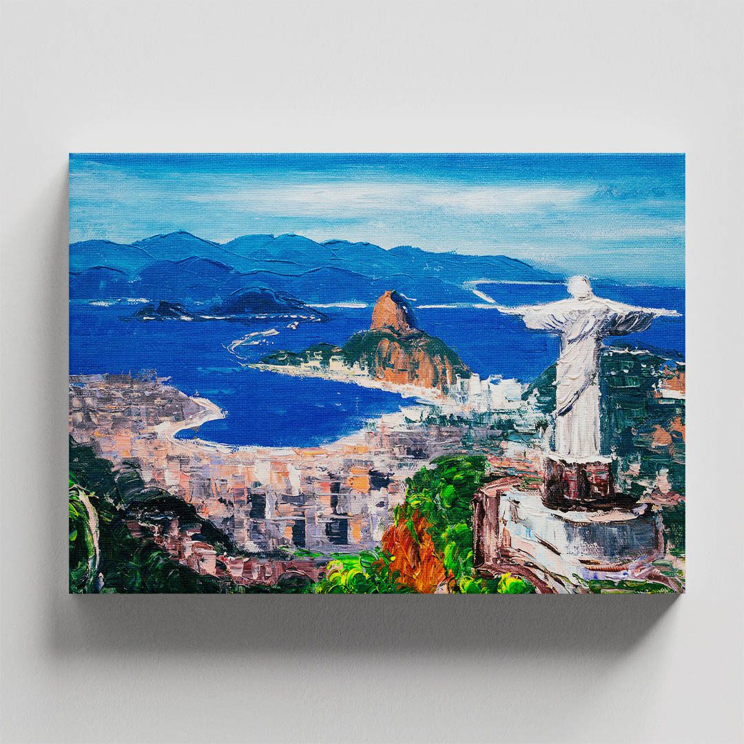 Cuadro Decorativo Cristo de Rio de Janeiro Brasil  Oleo #29 60 X 40