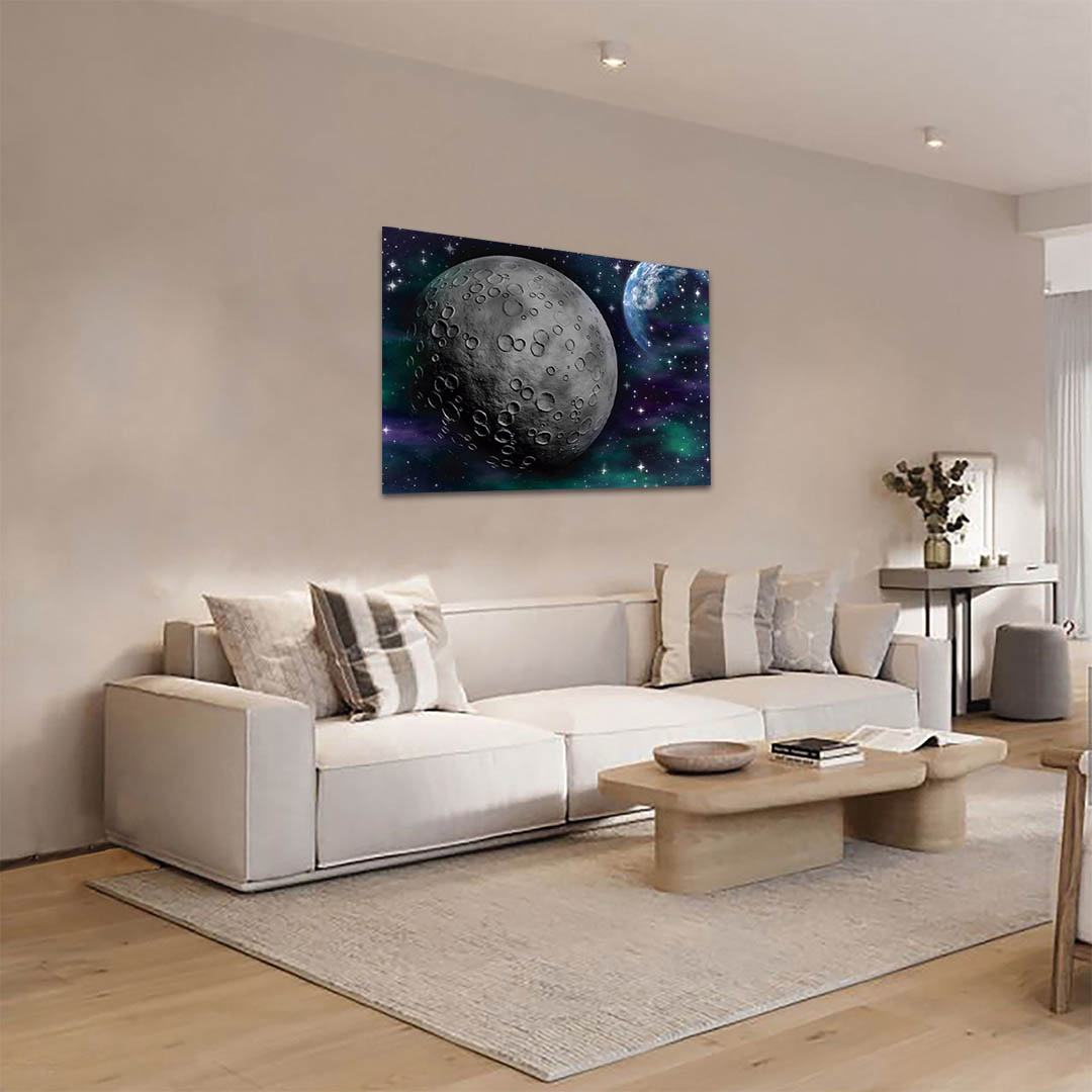 Cuadro Decorativo Paisaje del Universo y planetas Sci-Fi #32 60 X 40