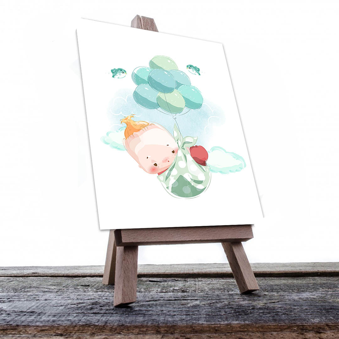 Cuadro Decorativo Infantil de Niño Sigueñas #18 60 X 40