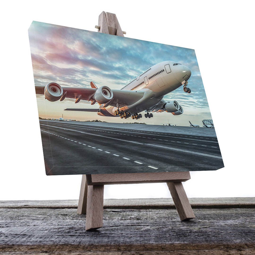 Cuadro Decorativo Avión cuatro turbinas despegando #27 90 X 60