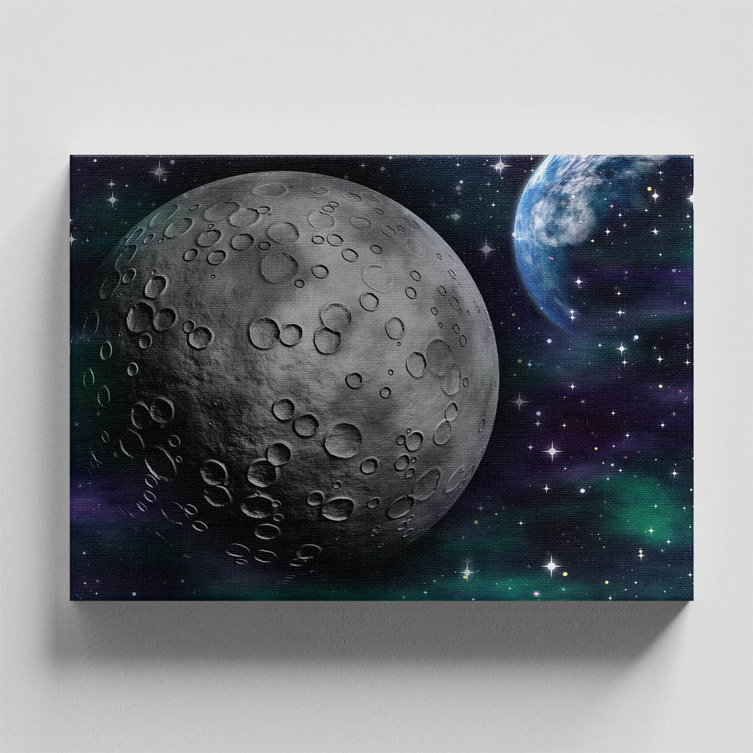 Cuadro Decorativo Paisaje del Universo y planetas Sci-Fi #32 60 X 40