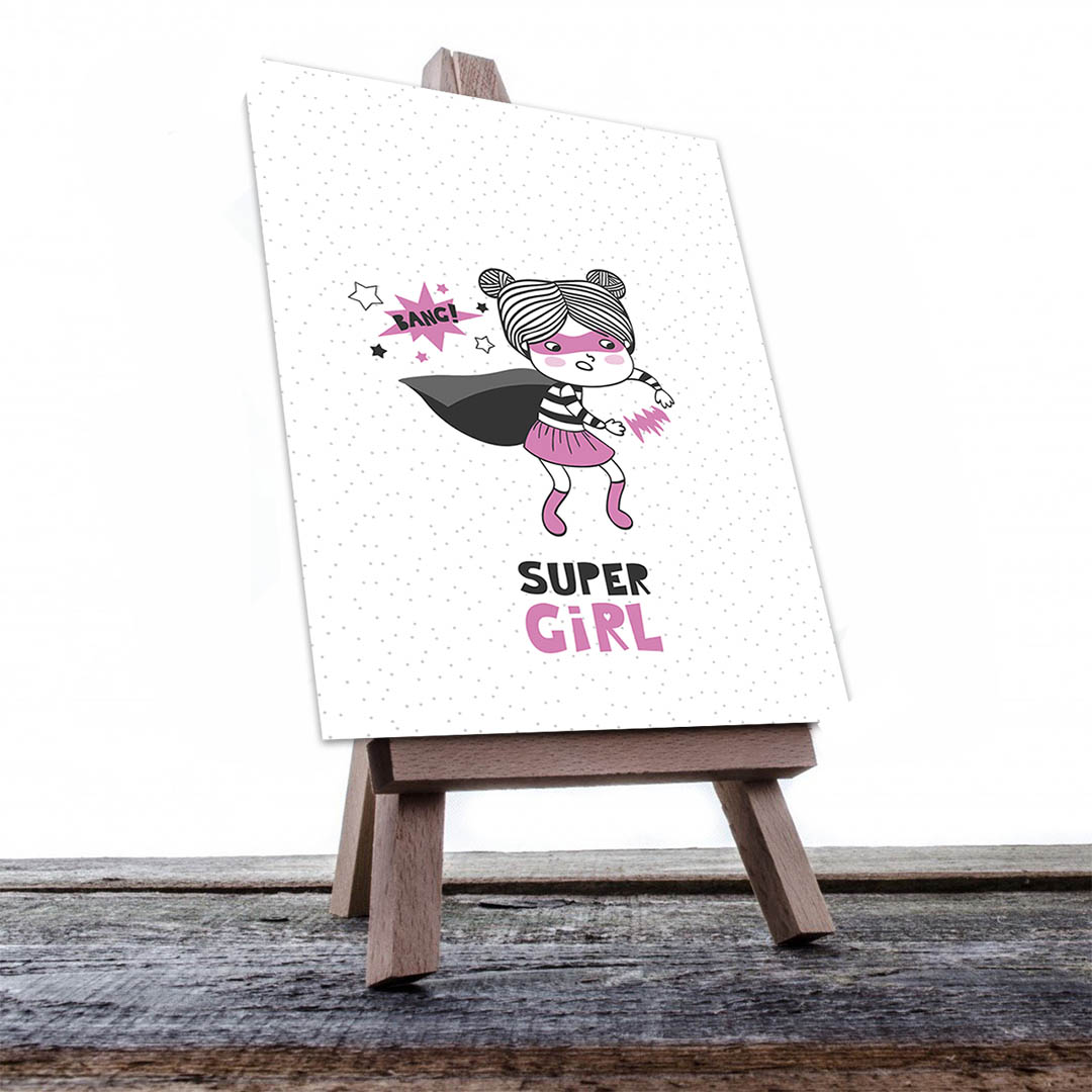 Cuadro Decorativo Infantil Super Niña #19 60 X 40