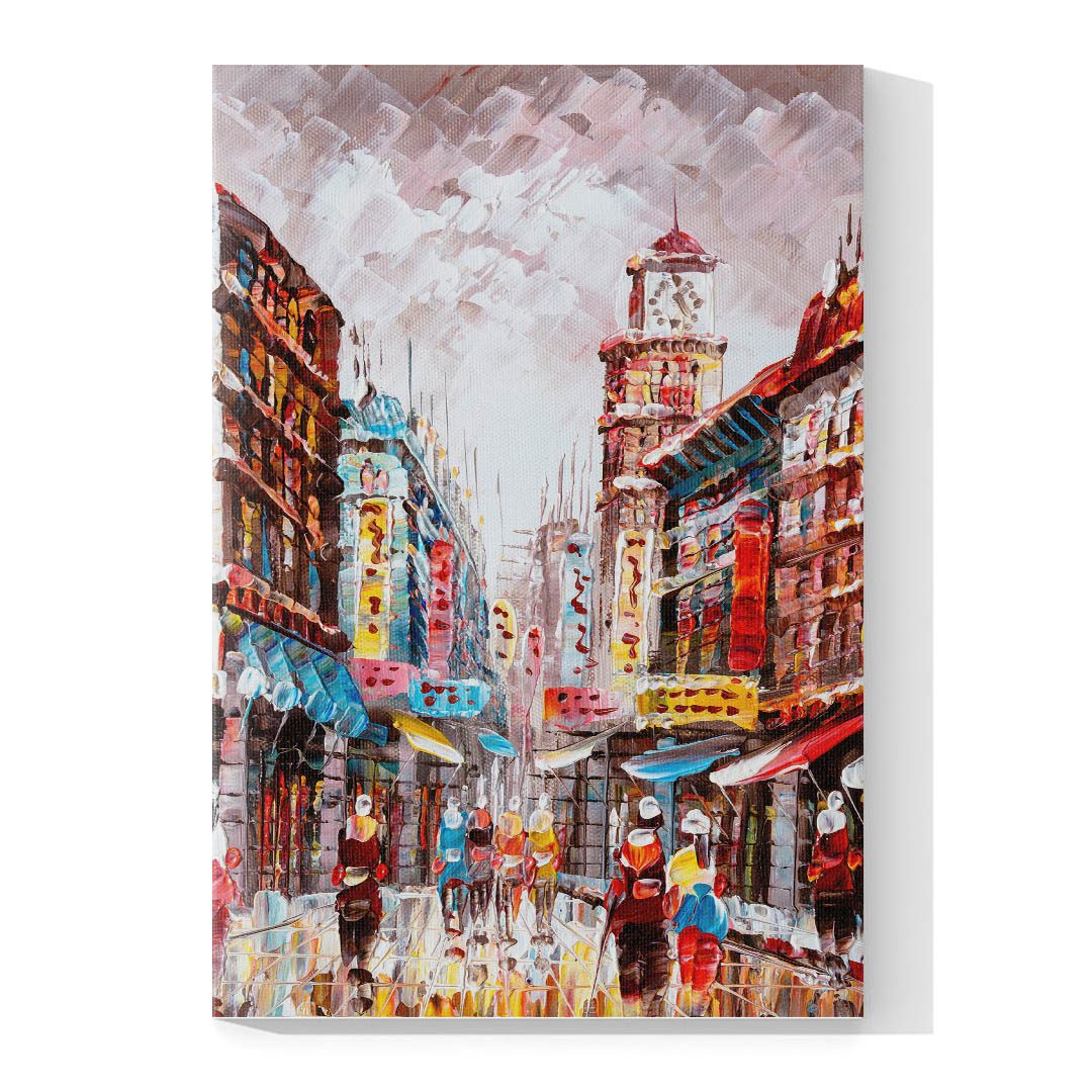 Cuadro Decorativo Hong Kong Estilo Oleo #01V 60 X 40