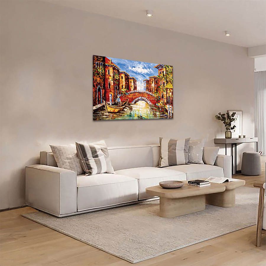 Cuadro Decorativo de Venecia Italia Estilo Oleo #26 60 X 40