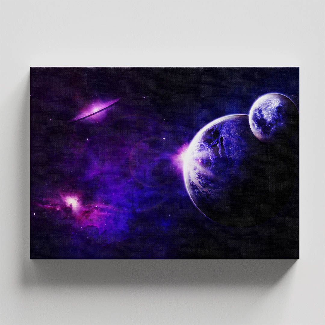 Cuadro Decorativo Paisaje del Universo y planetas Sci-Fi #33 60 X 40