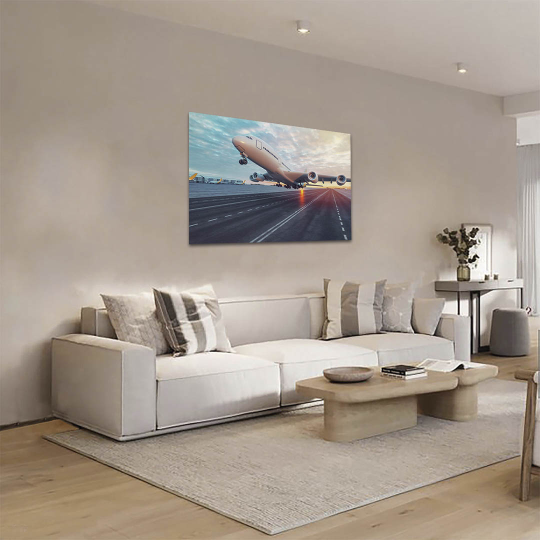 Cuadro Decorativo Avión cuatro turbinas despegando #28 90 X 60