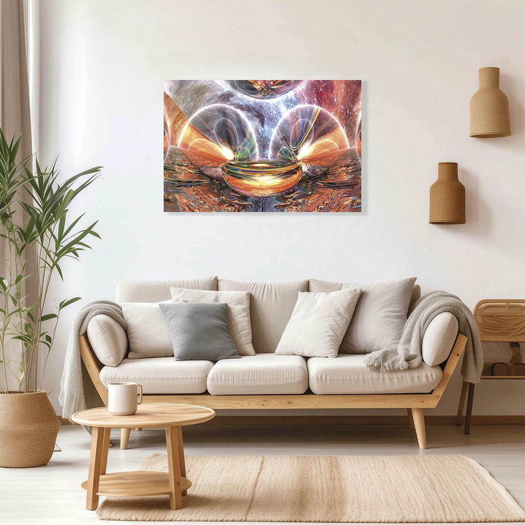 Cuadro Decorativo Abstracto inspirado en el Sol y el Universo #7 60 X 40