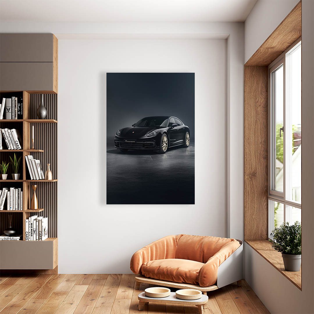 Cuadro Decorativo de Automóvil Deportivo Porsche Negro #5 90 X 60