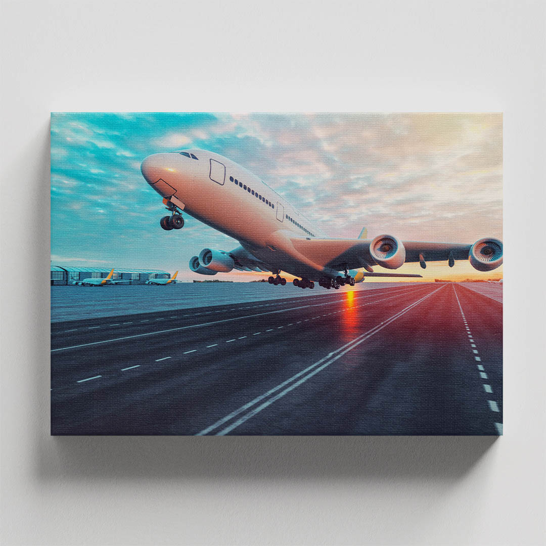 Cuadro Decorativo Avión cuatro turbinas despegando #28 90 X 60