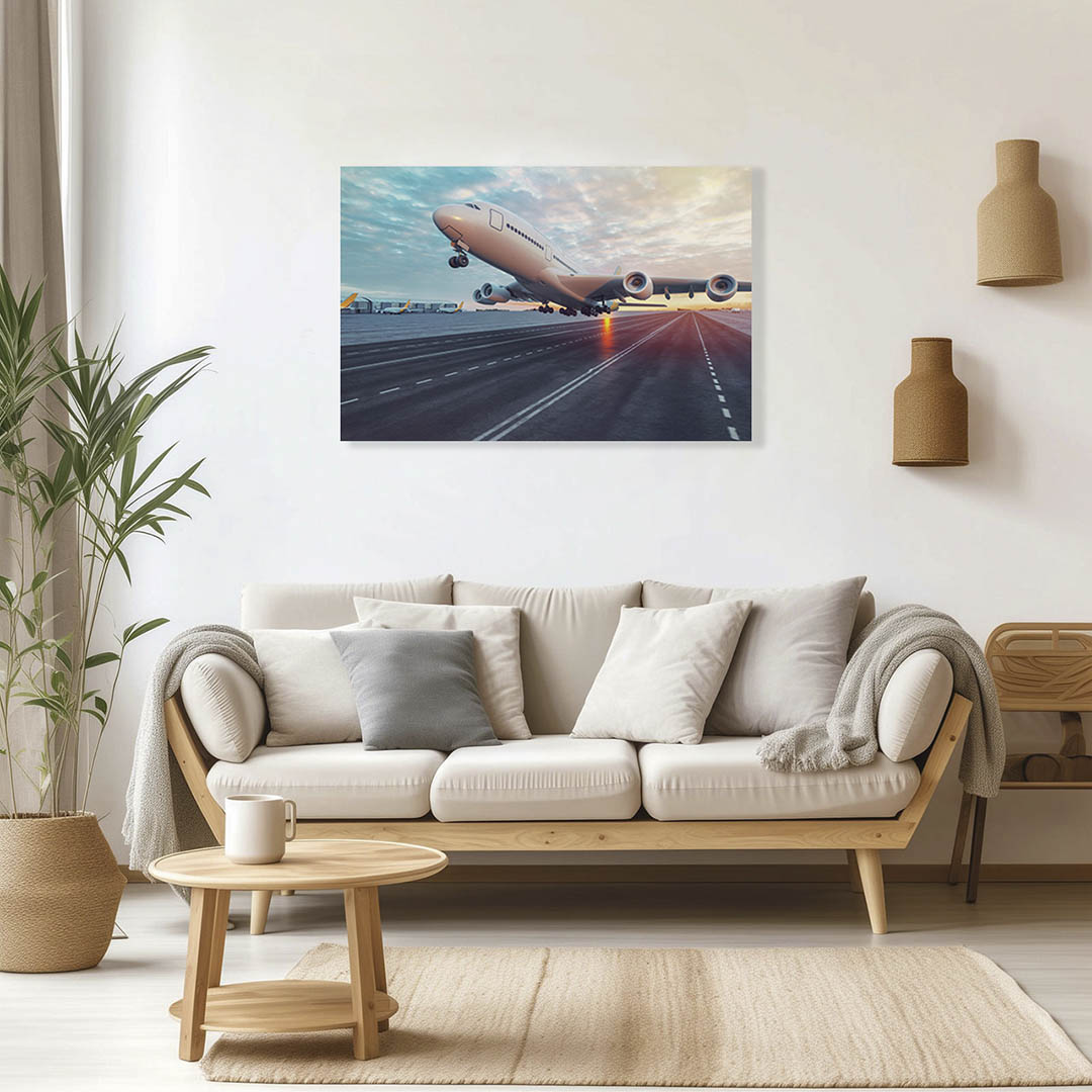 Cuadro Decorativo Avión cuatro turbinas despegando #28 90 X 60