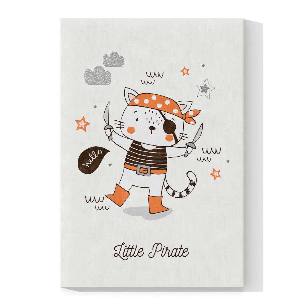 Cuadro Decorativo Infantil de Gato Pirata #24 60 X 40