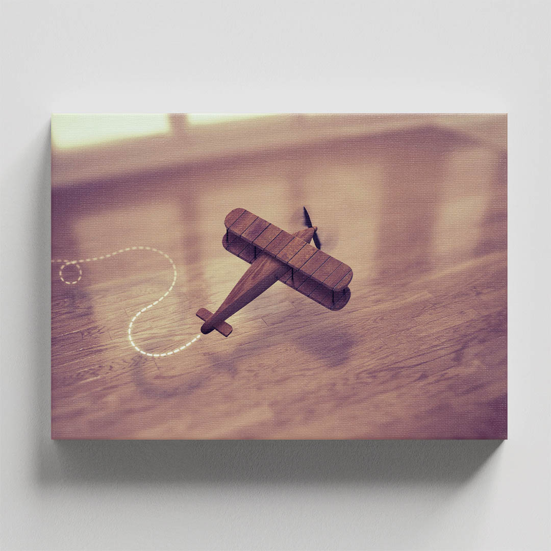 Cuadro Decorativo Avión de Madera 90 X 60