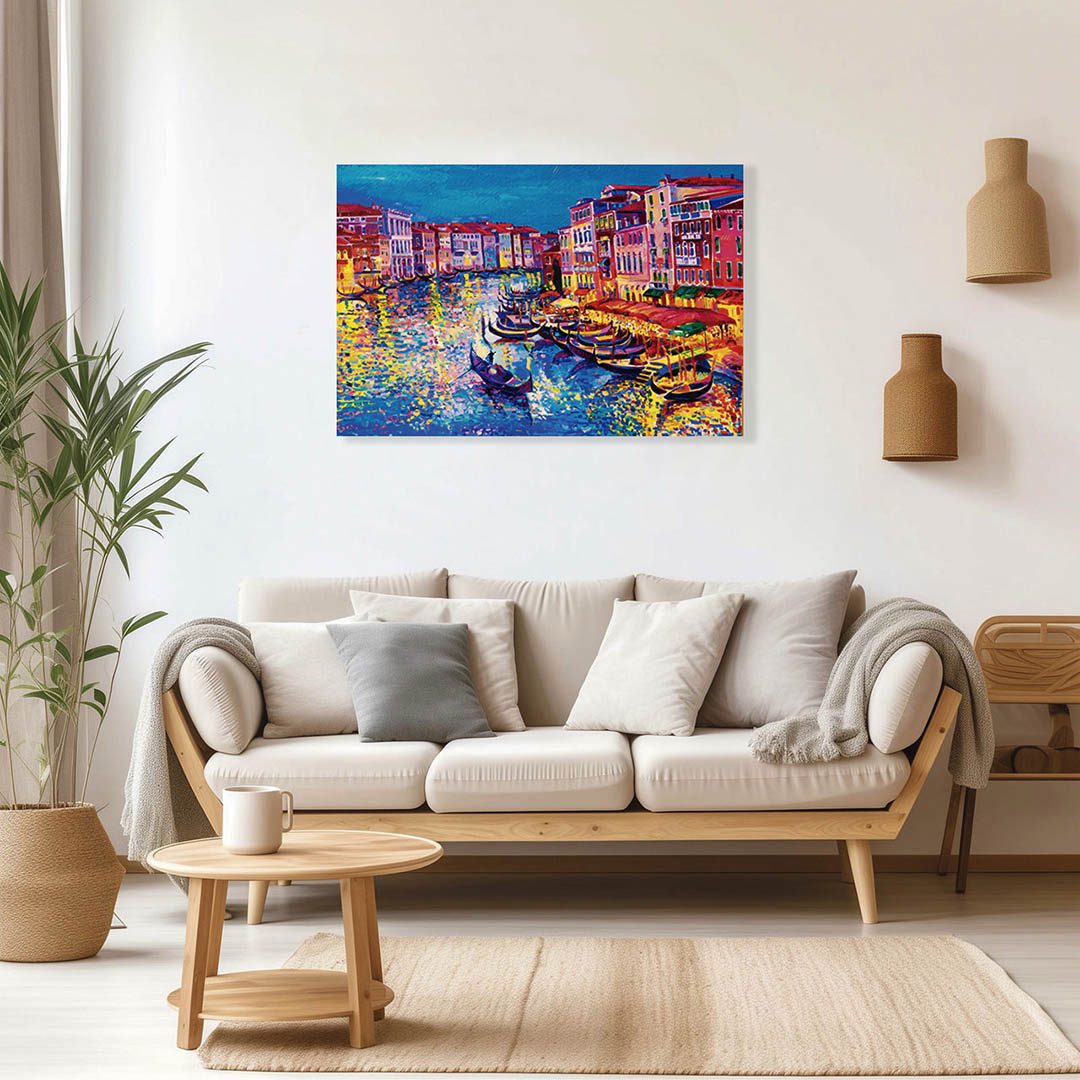 Cuadro Decorativo de Venecia Italia Estilo Oleo #05 60 X 40