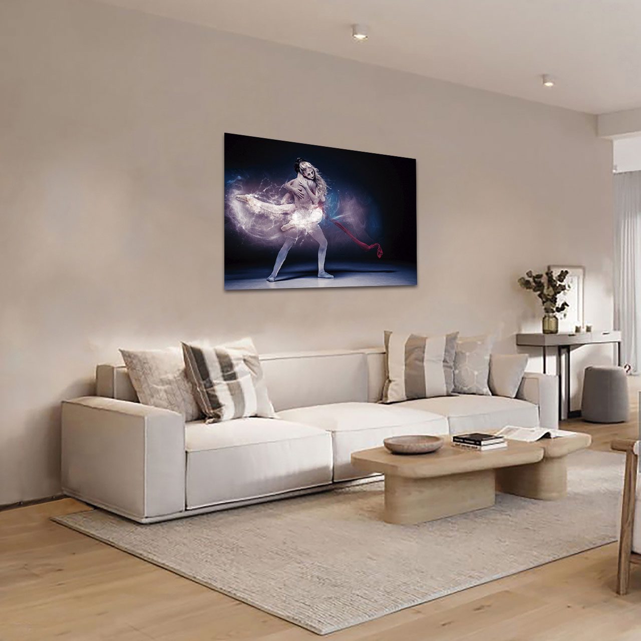 Cuadro Decorativo Bailarina Ballet tonos azules 90 X 60