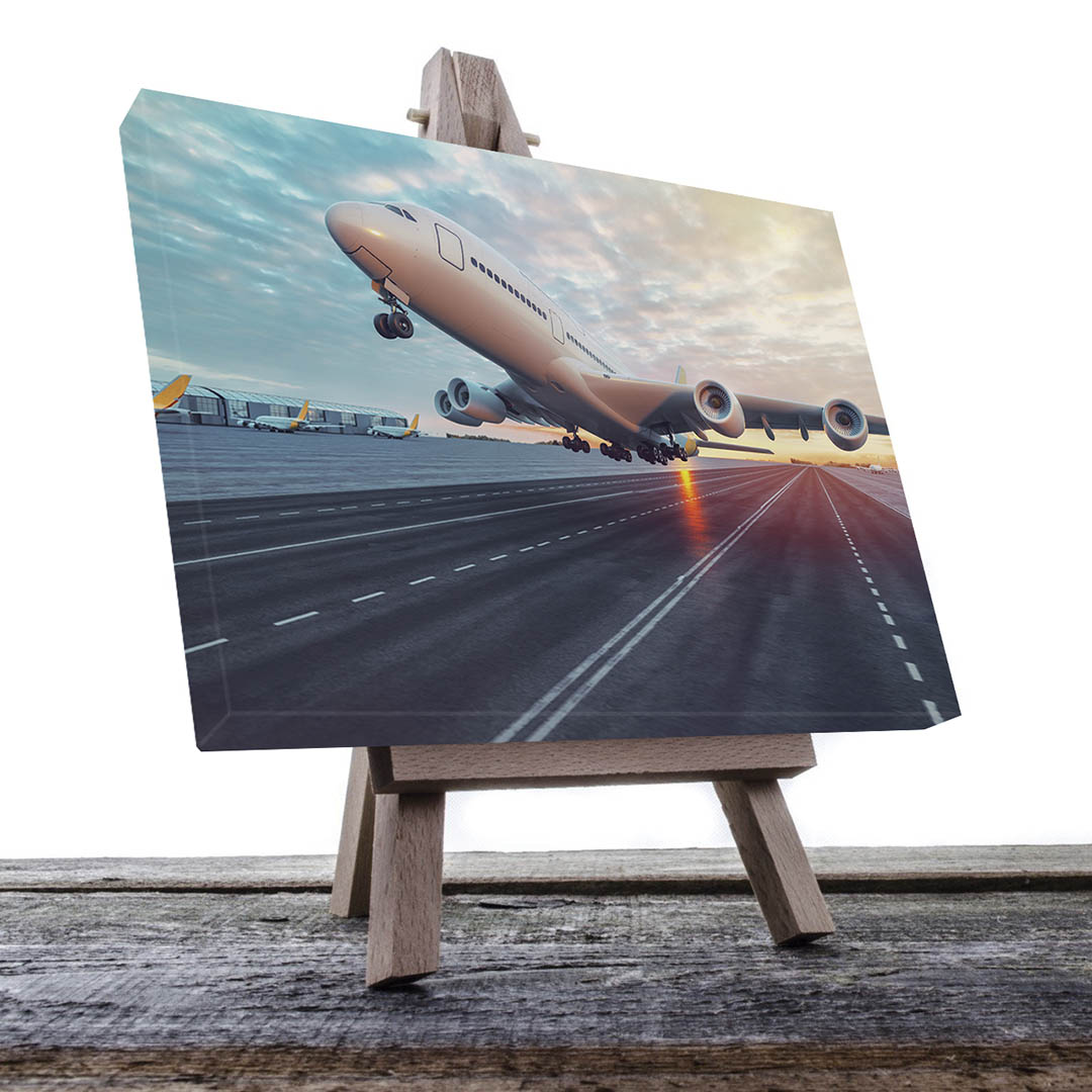 Cuadro Decorativo Avión cuatro turbinas despegando #28 90 X 60