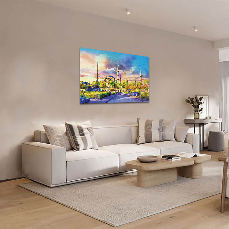 Cuadro Decorativo de Estambul Turquía Estilo Oleo #28 60 X 40
