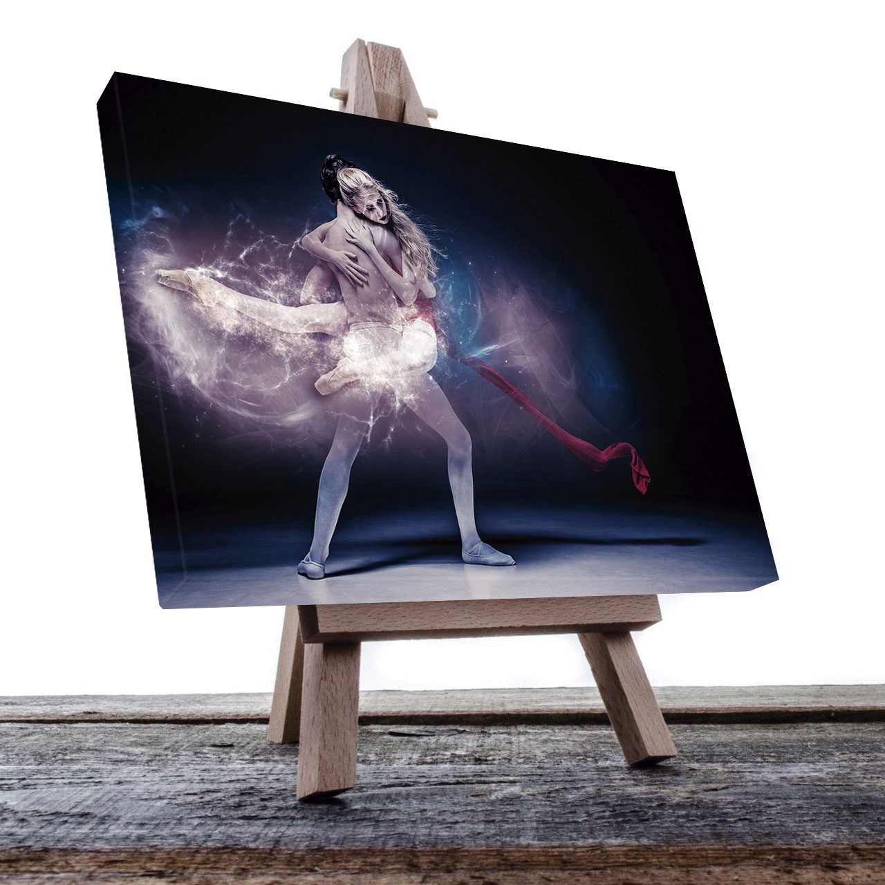 Cuadro Decorativo Bailarina Ballet tonos azules 90 X 60