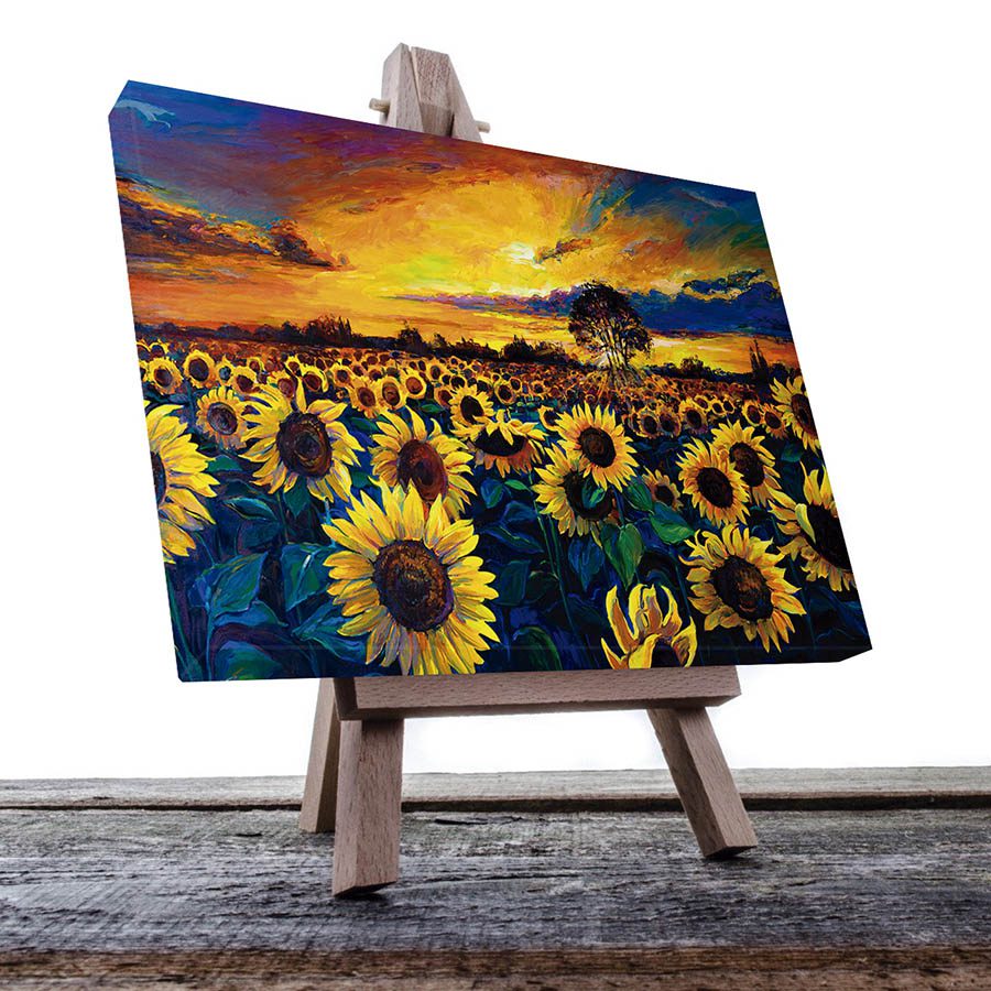 Cuadro Decorativo Campo de Girasoles Estilo Oleo #14 60 X 40