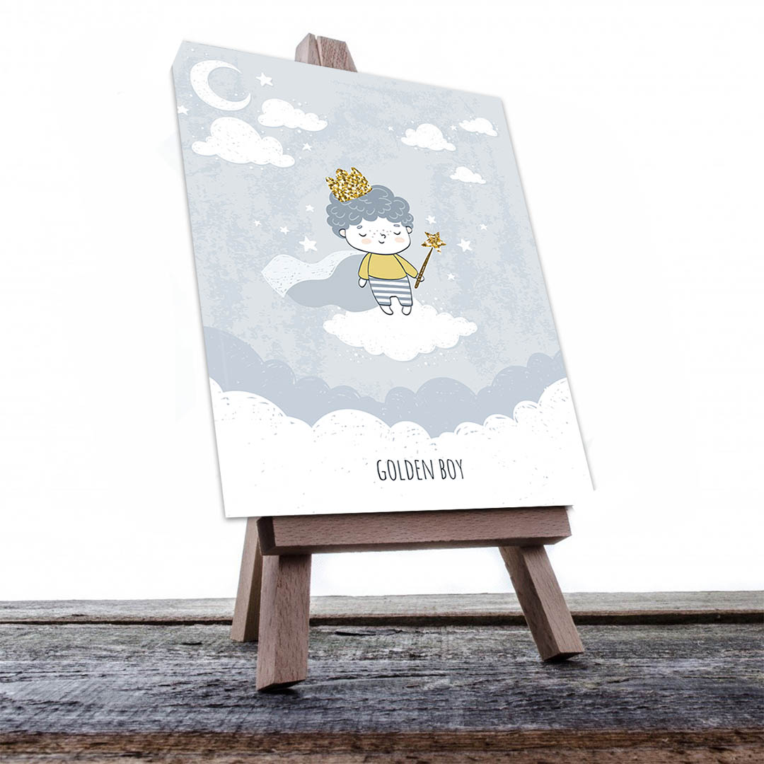 Cuadro Decorativo Infantil de Principito Fondo Gris #15 60 X 40