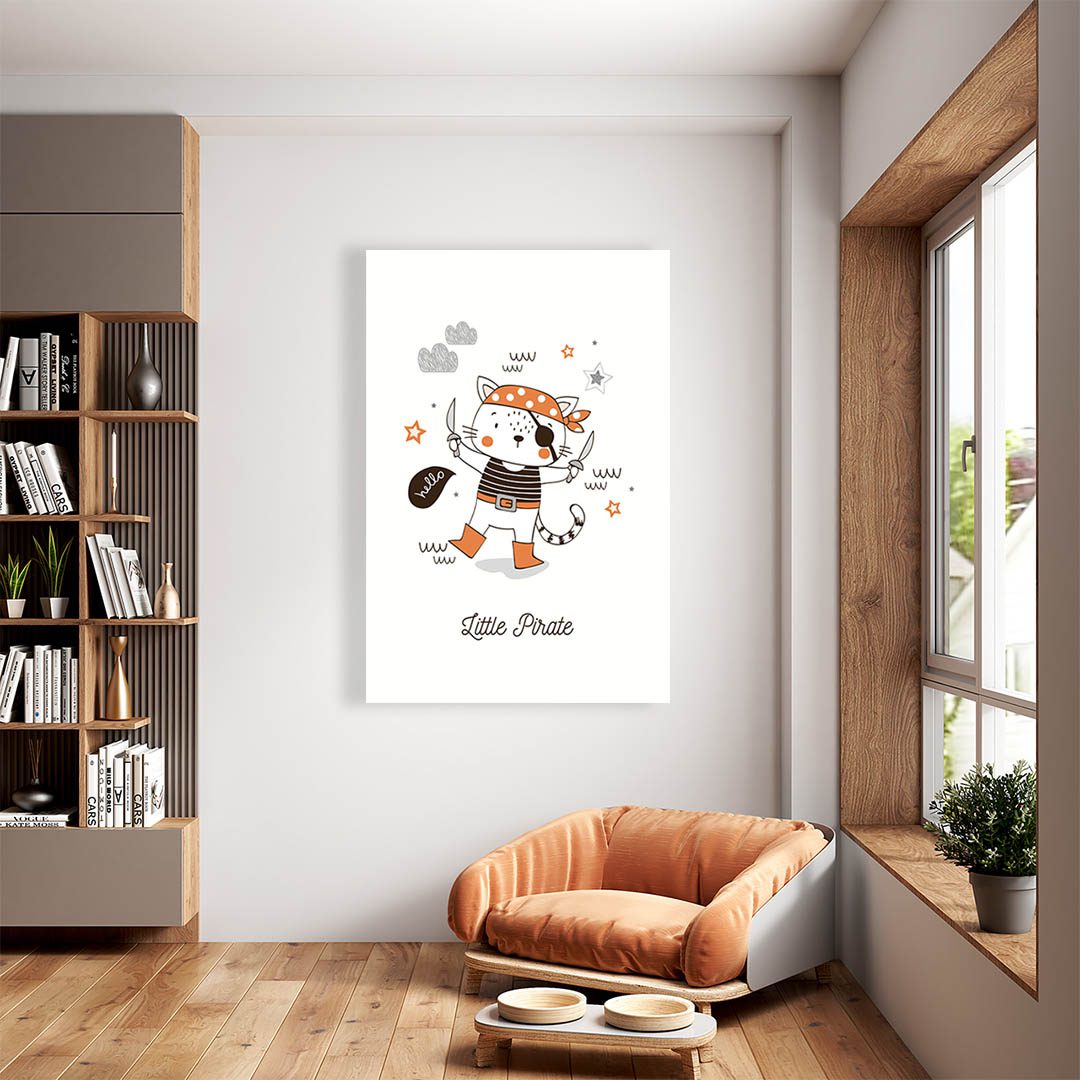 Cuadro Decorativo Infantil de Gato Pirata #24 60 X 40
