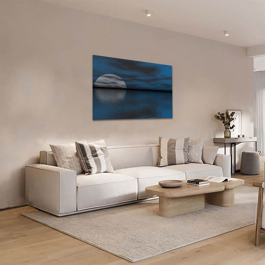 Cuadro Decorativo Luna Brillante en el Mar #25 60 X 40