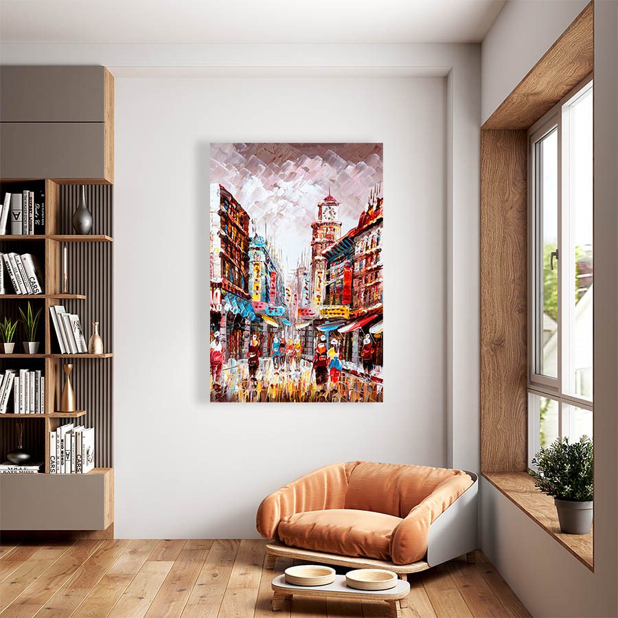 Cuadro Decorativo Hong Kong Estilo Oleo #01V 60 X 40