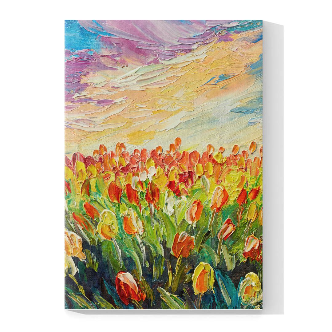 Cuadro Decorativo Campo de Flores Estilo Oleo #11V 60 X 40