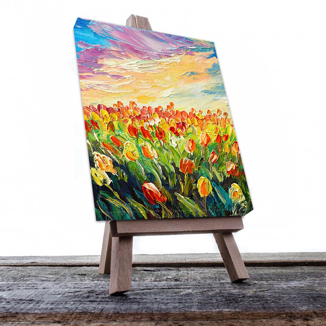 Cuadro Decorativo Campo de Flores Estilo Oleo #11V 60 X 40