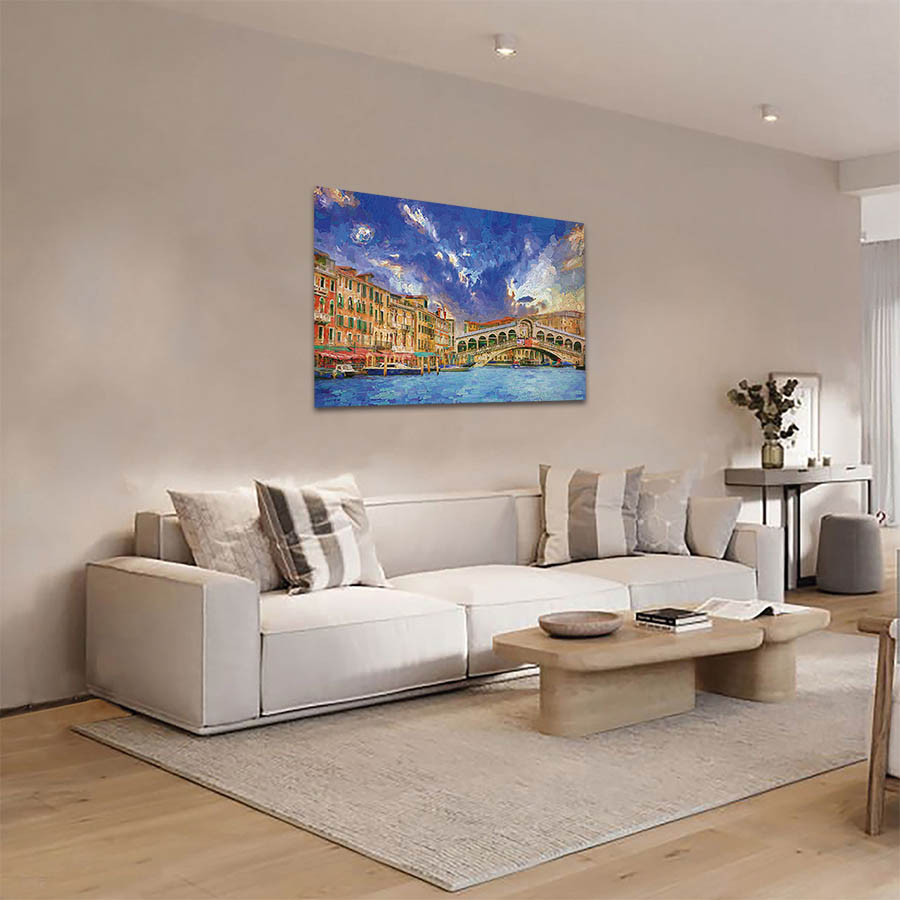 Cuadro Decorativo de Venecia Italia Estilo Oleo #27 60 X 40