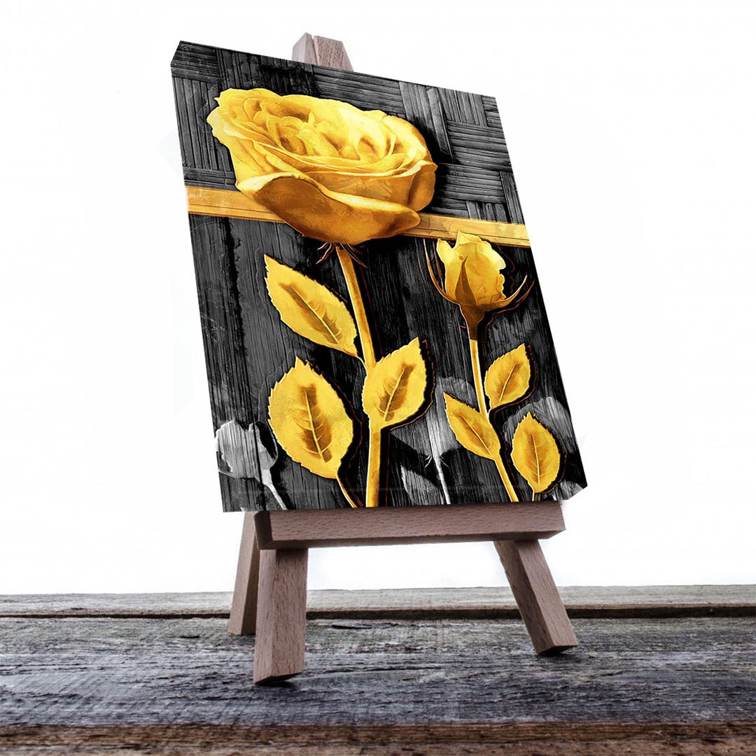 Cuadro Decorativo Rosas Doradas #164 120 X 60