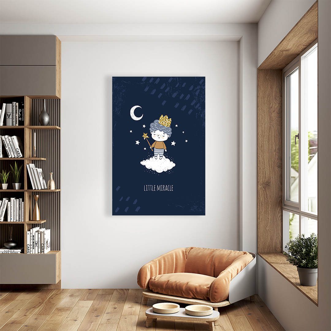 Cuadro Decorativo Infantil de Principito Fondo azul #14 120 X 60