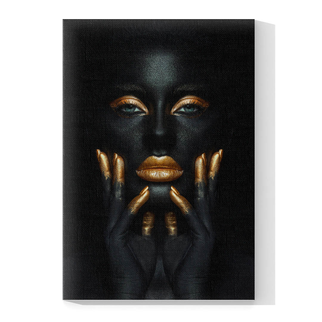 Cuadro Decorativo Mujer en Dorado Moderno #147 120 X 60