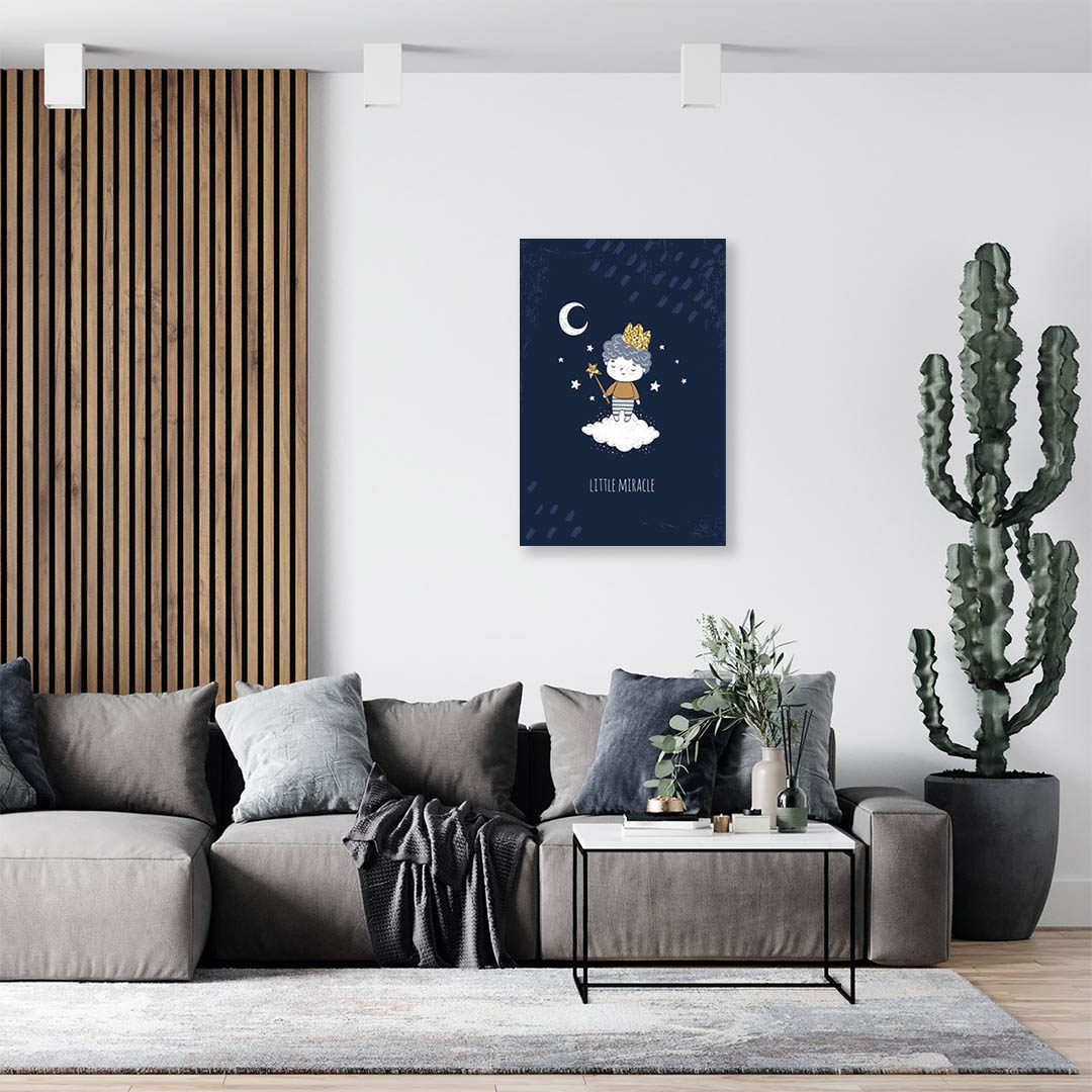 Cuadro Decorativo Infantil de Principito Fondo azul #14 120 X 60