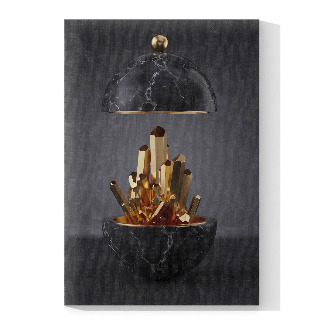 Cuadro Decorativo Moderno con Prismas en Dorado 120 X 60