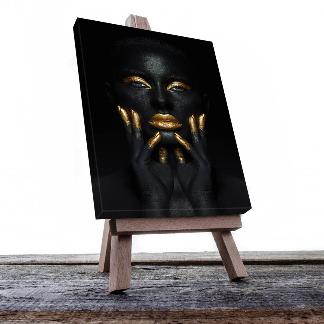 Cuadro Decorativo Mujer en Dorado Moderno #147 120 X 60