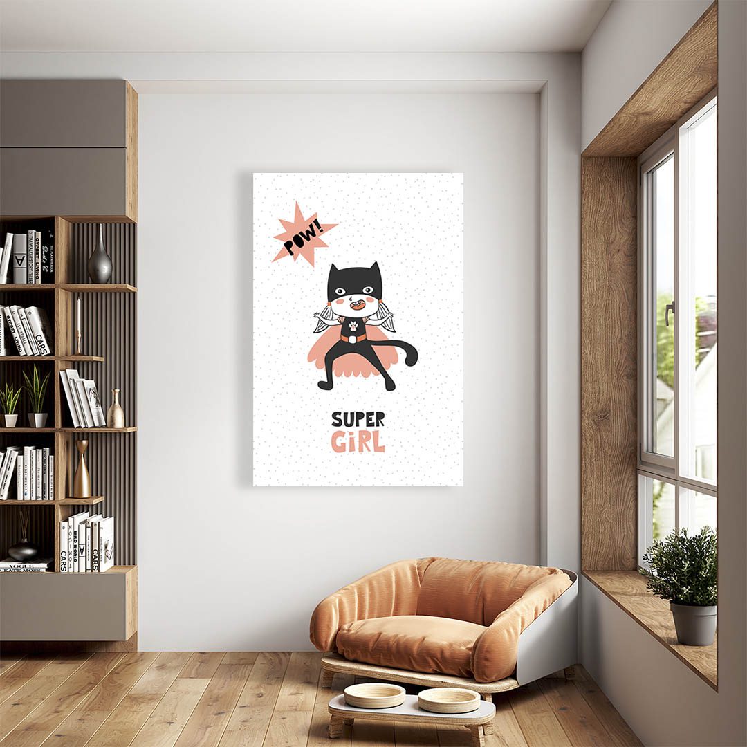 Cuadro Decorativo Infantil Super Niña #21 120 X 60