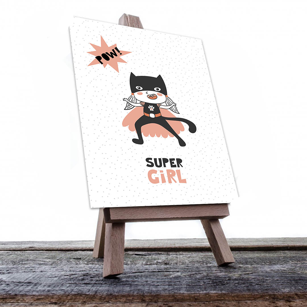 Cuadro Decorativo Infantil Super Niña #21 120 X 60